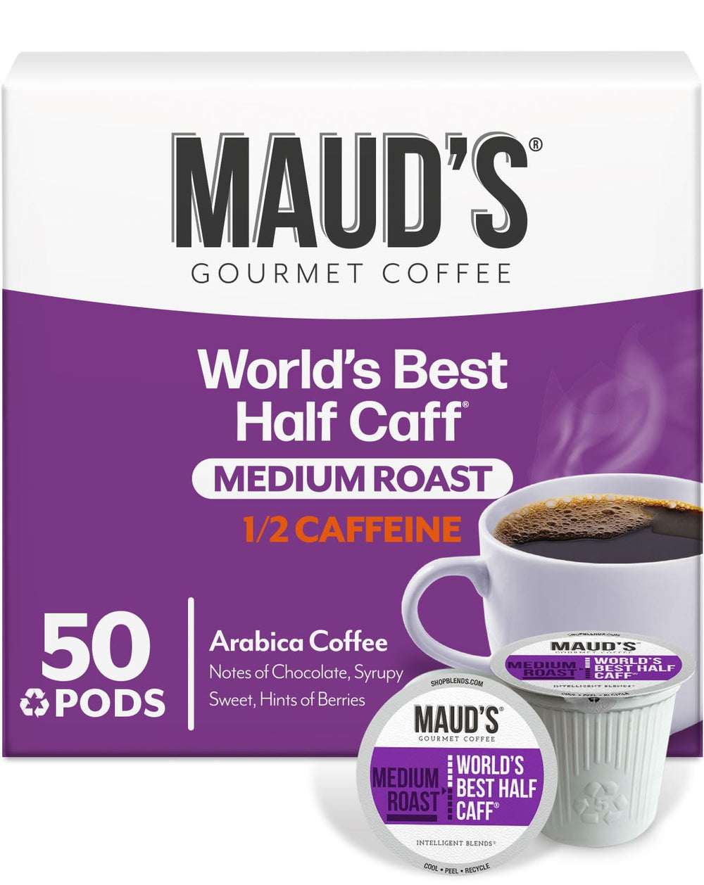 Maud's front packaging 50ct showing clear product identity and convenience