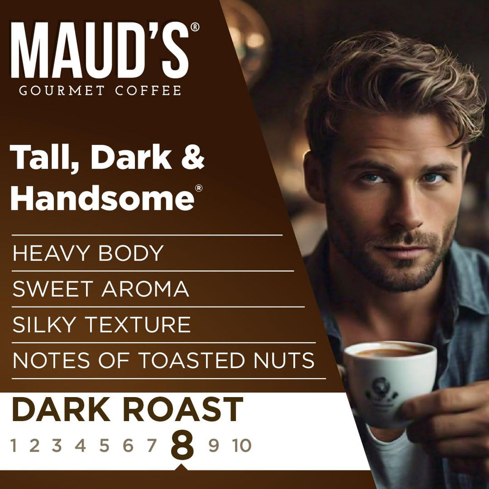 MAUD'S ground coffee heap showing texture and rich color for smooth cups