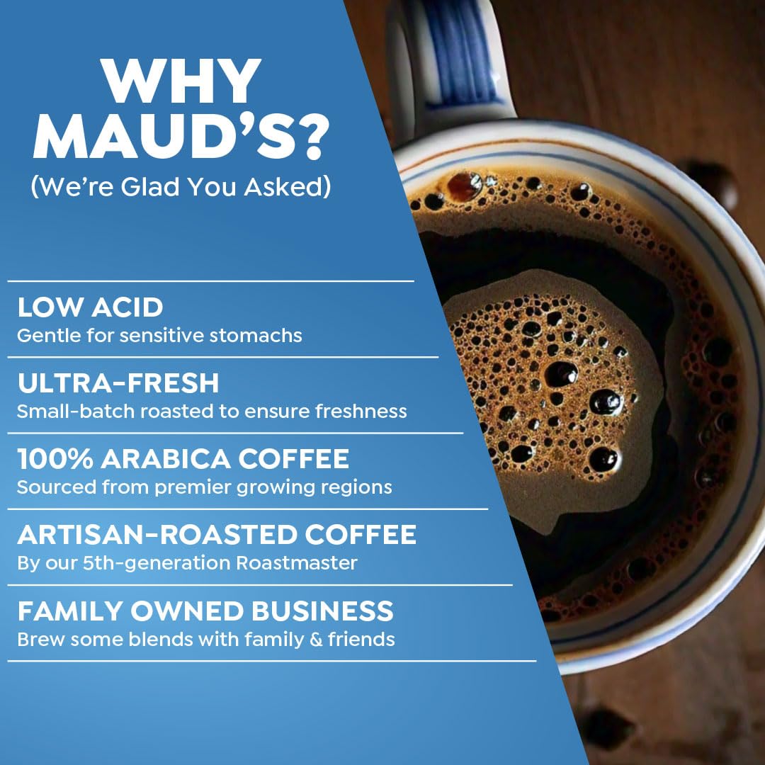 Maud's steaming brewed cup demonstrating rich color and aromatic appeal