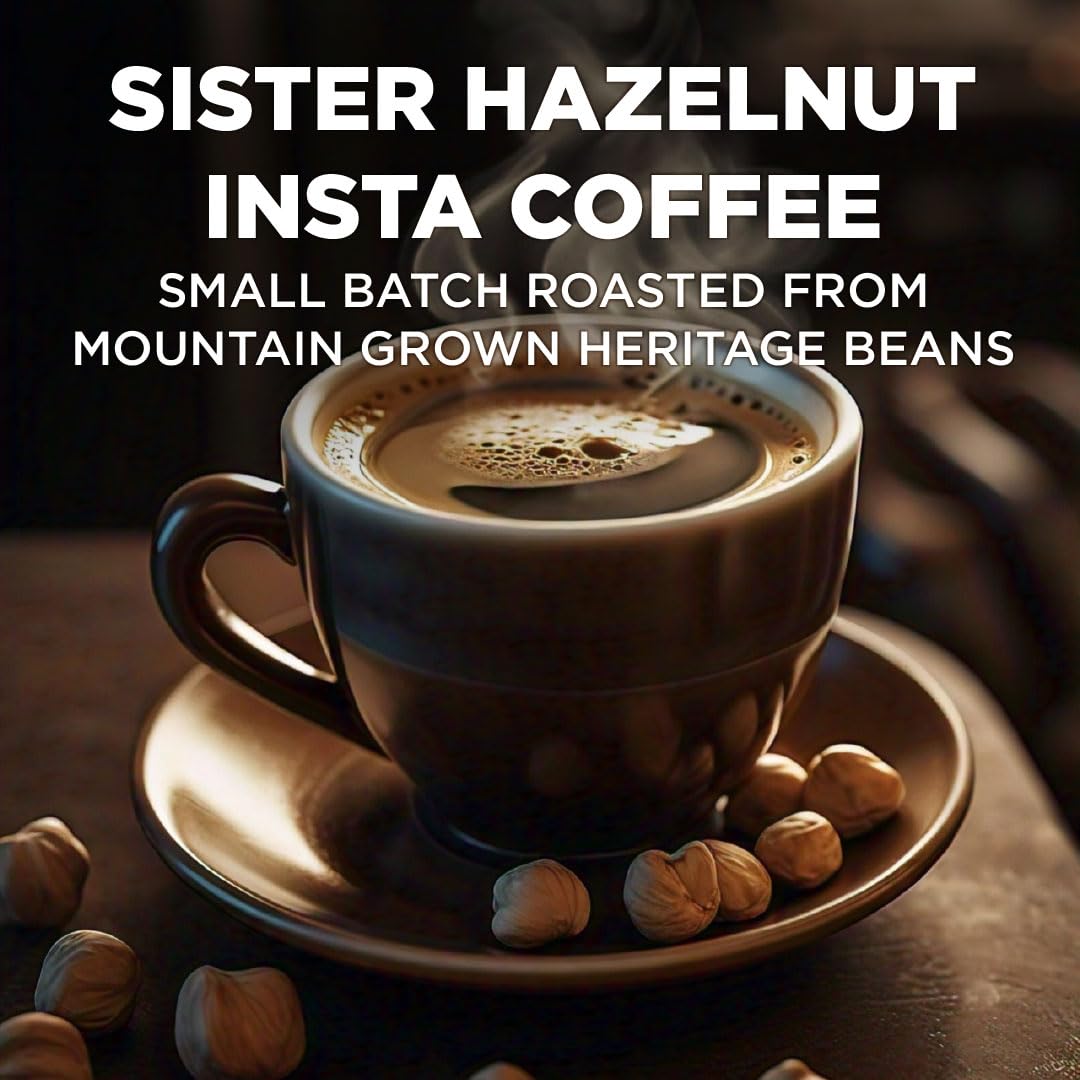 Maud's single‑serve hazelnut packet closeup showing branding and portability