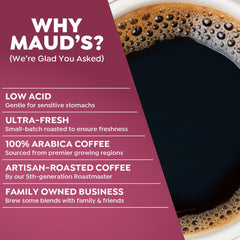 Maud's brewed cup from pod showcasing rich crema and enjoyable aroma