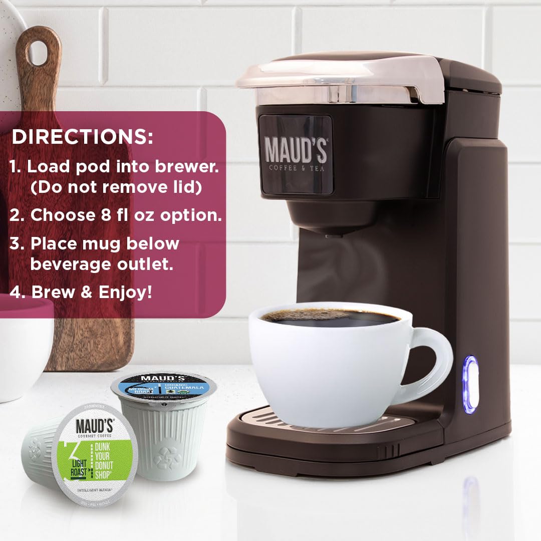 Maud's box label and roast list showing sourcing and roast details