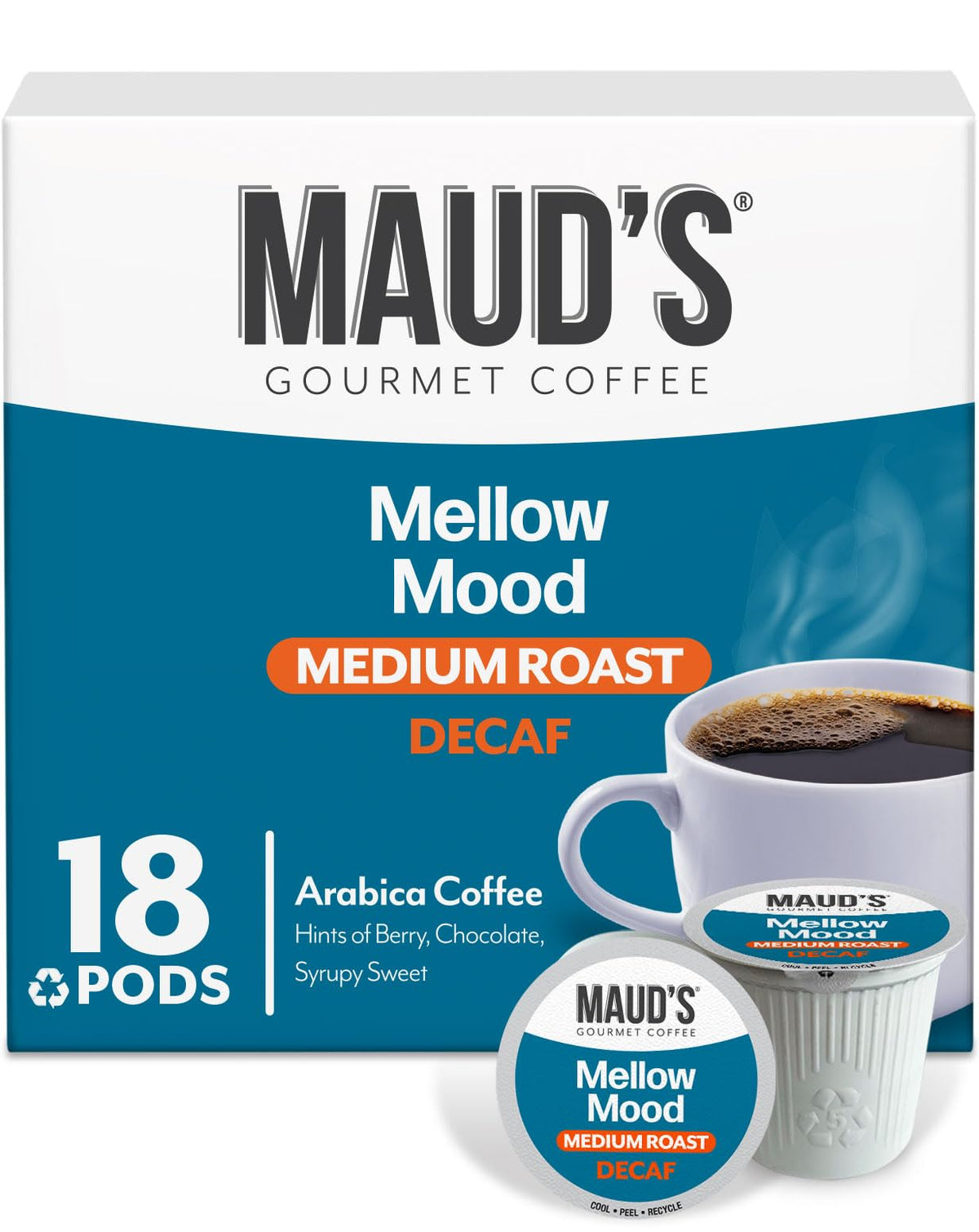 MAUD'S front packaging showing 18-count box and flavor branding for easy storage