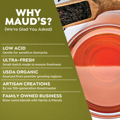 Maud's chai spices cinnamon and ginger close-up showing fresh ingredient quality