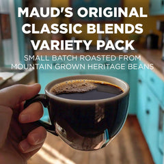 Maud's coffee pod closeup revealing sealed pod texture and freshness