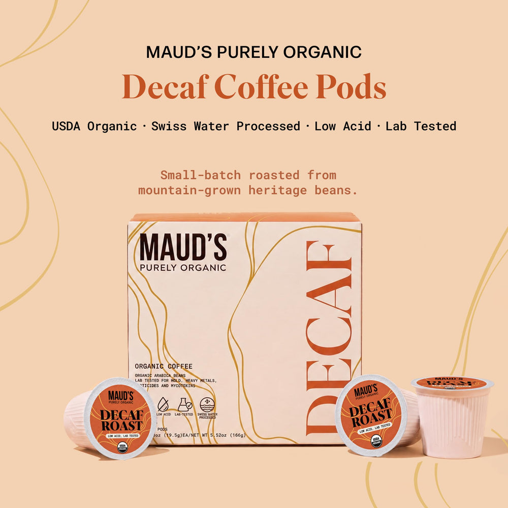 Maud's pod in brewer mid-brew illustrating quick single-serve convenience