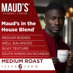 MAUD'S pod placed in single-serve brewer demonstrating fast, mess-free brewing