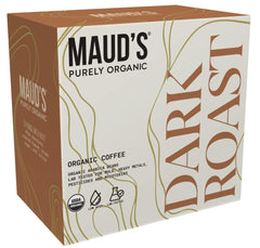 Maud's pod top close-up displaying foil lid and branding for easy single-serve brewing