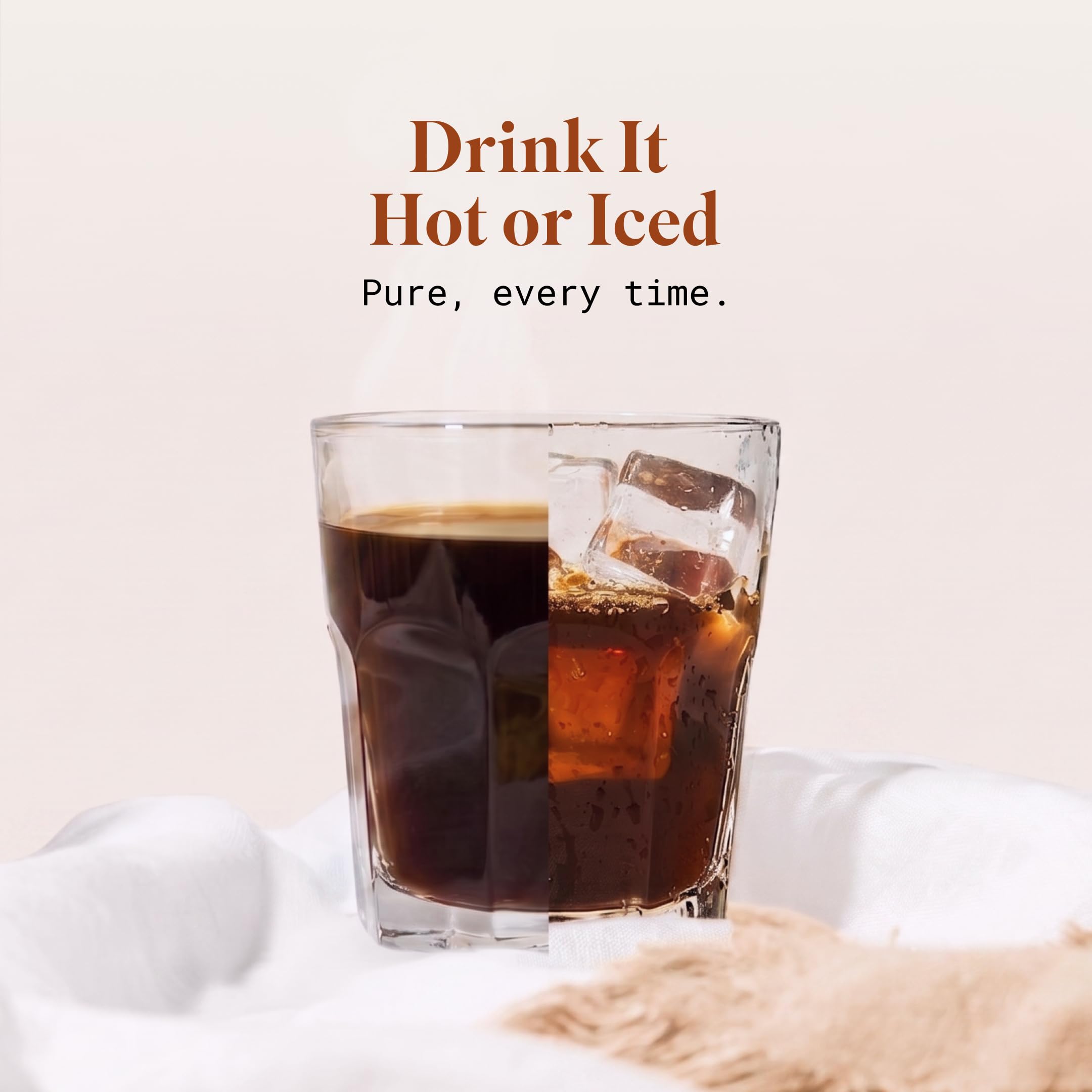 Maud's pod placed in a Keurig-style brewer demonstrating simple compatibility and convenience
