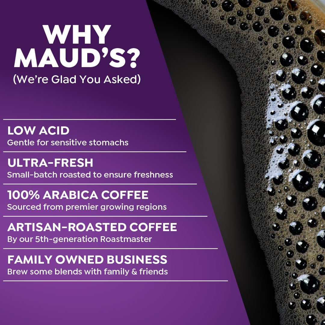 MAUD'S lineup of six flavor pods displaying variety and flavor choice