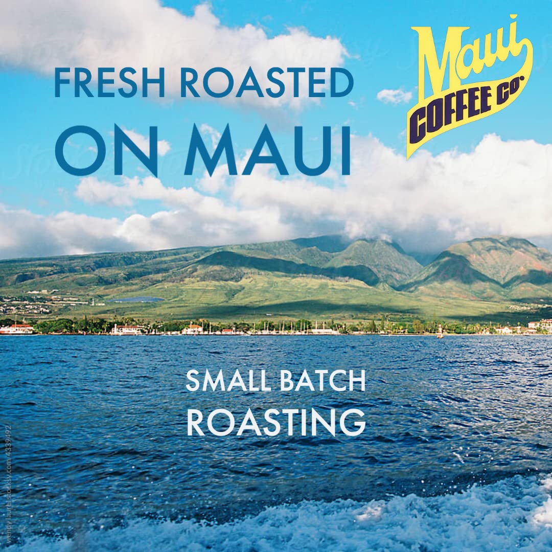 Maui Coffee Co cold brew pitcher with glass, showcases low-acidity, smooth body