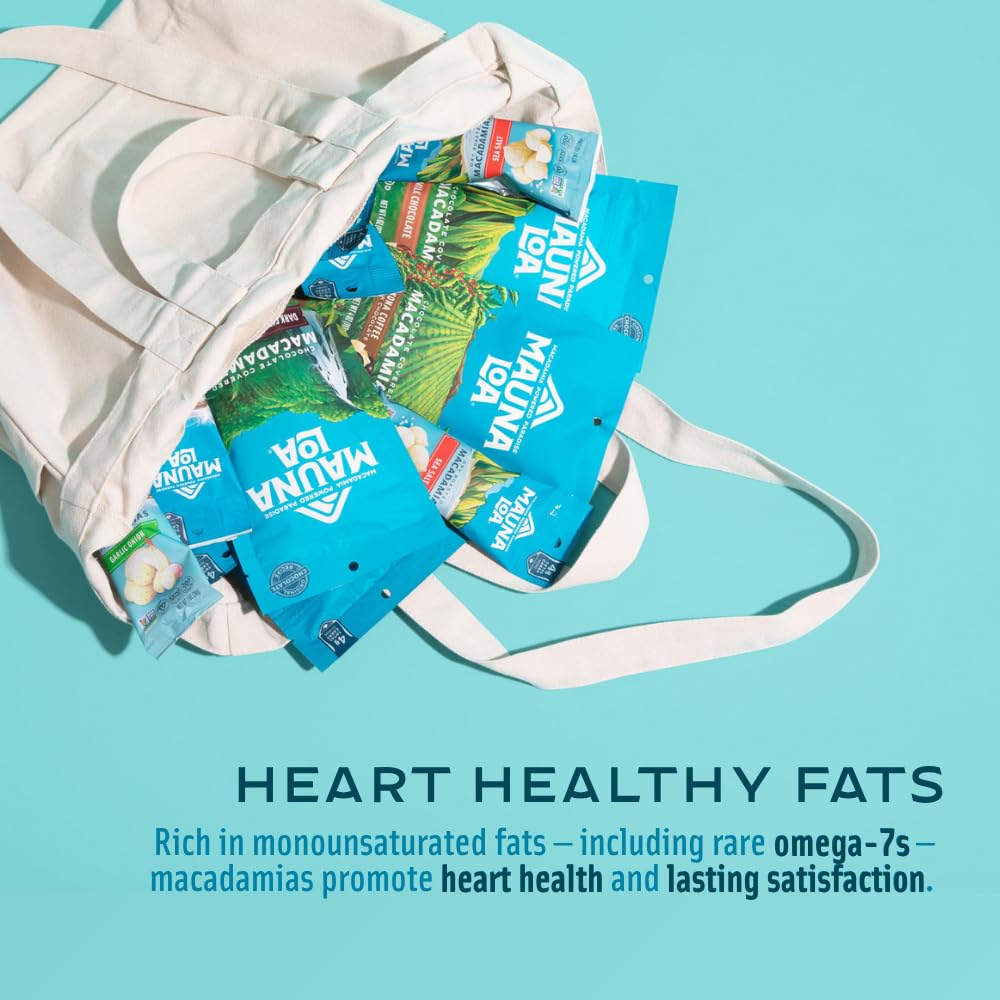 Mauna Loa 7 oz bag in hand showing portable snack portion