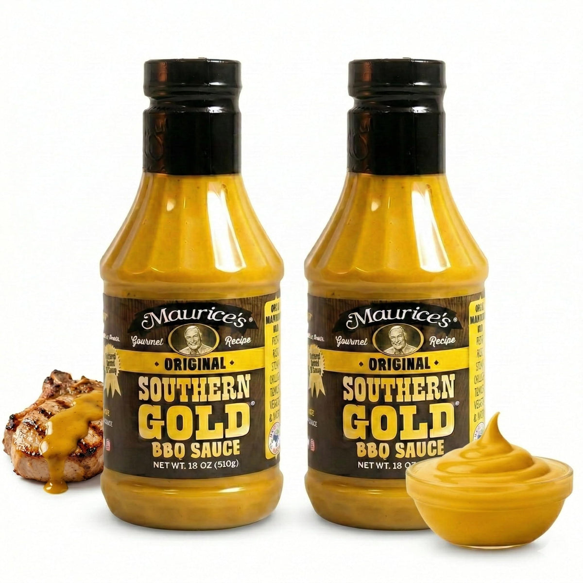 Maurice's bottle front packaging showing Southern Gold label and serving suggestion