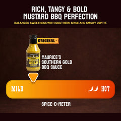 Maurice’s sauce poured onto a burger demonstrating tangy lift and juicy appeal