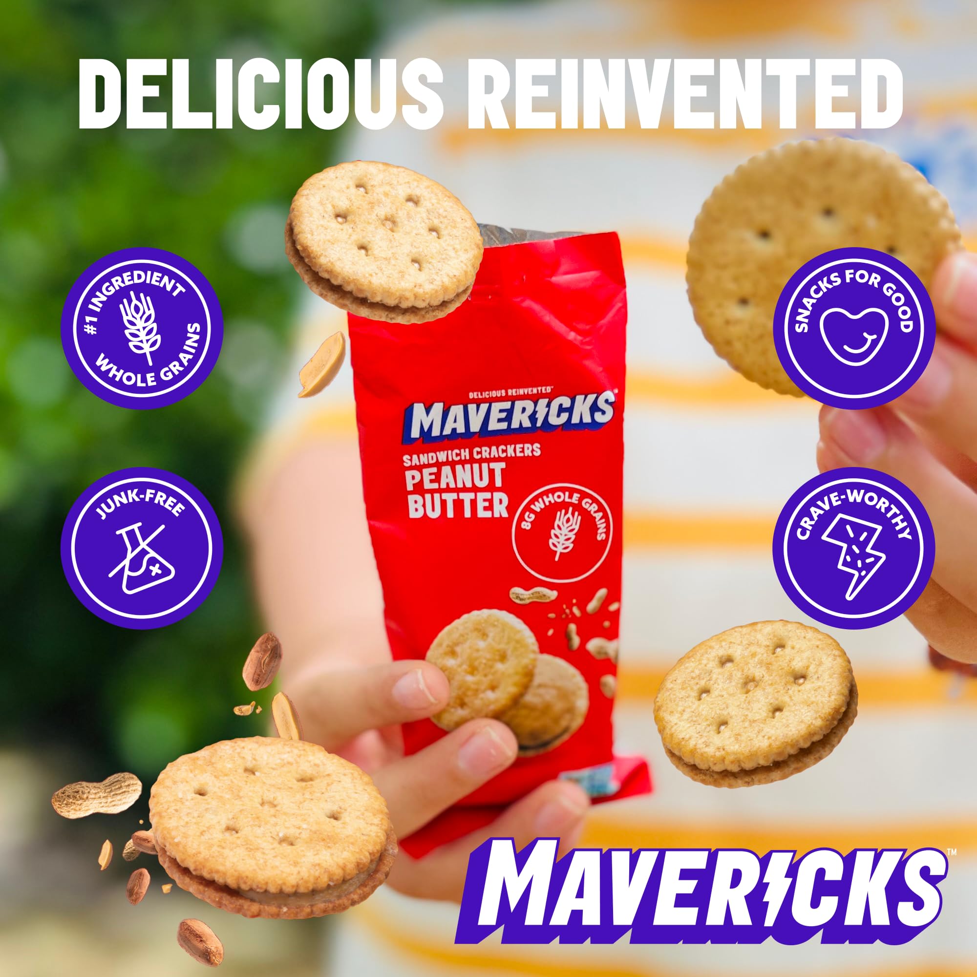 MAVERICKS cracker close-up highlighting crisp texture and satisfying crunch