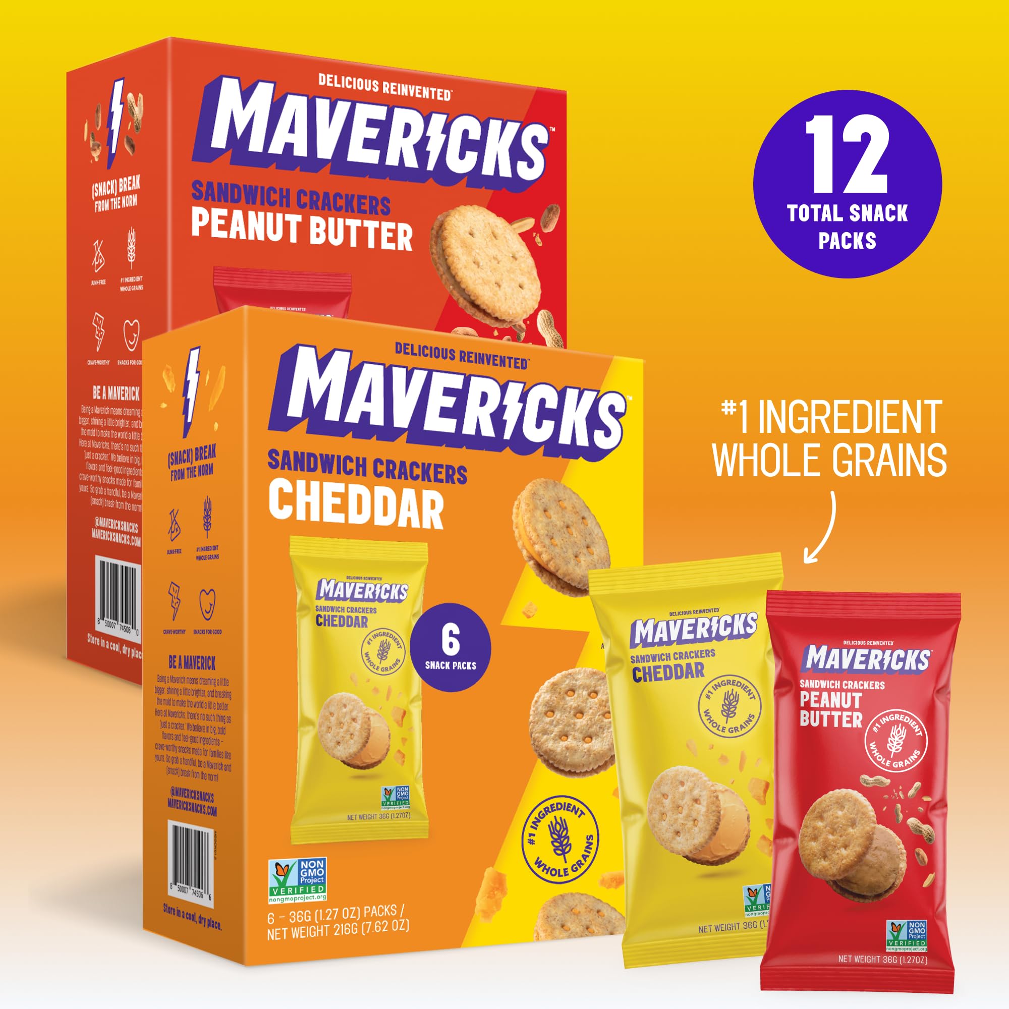 MAVERICKS crackers in a lunchbox demonstrating family-friendly portability
