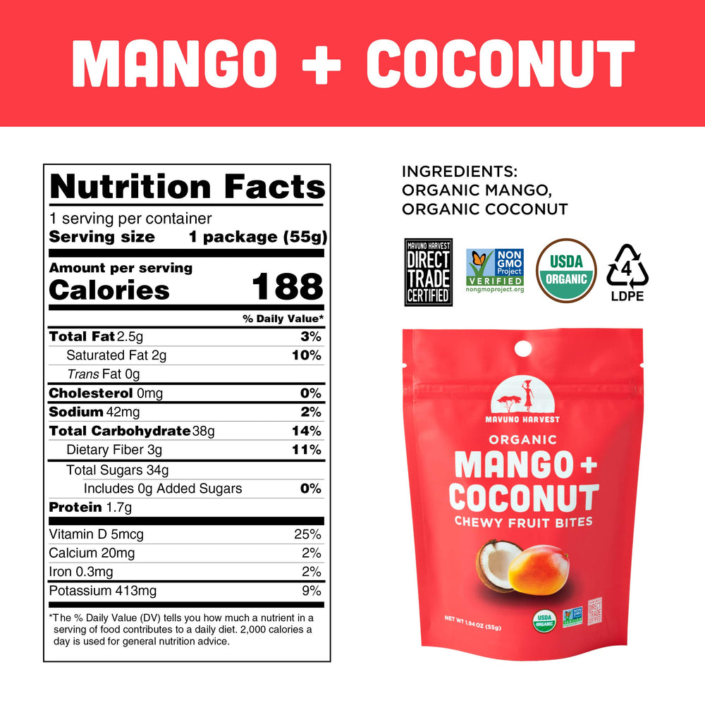 Mavuno Harvest snack pack in hand illustrating portable single-serve size
