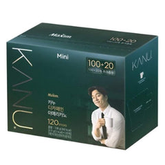 Maxim Enterprise INC pack front showing 100+20 decaffeinated coffee sticks for convenience