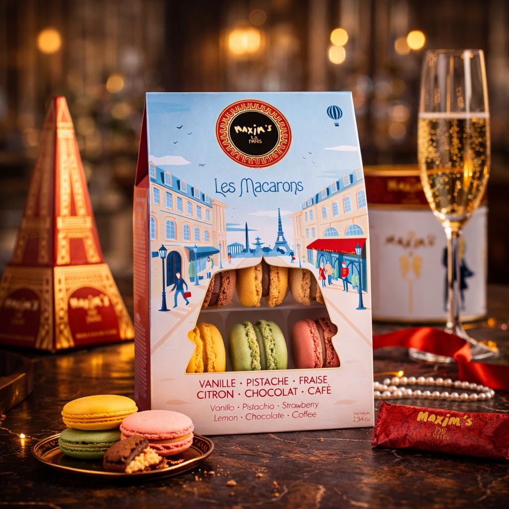 MAXIM'S DE PARIS gift presentation styled on table for elegant gifting