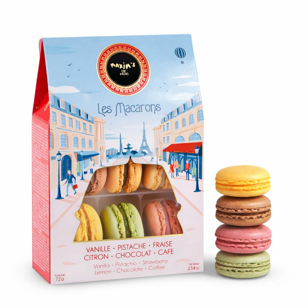 MAXIM'S DE PARIS front packaging showing elegant gift box and brand