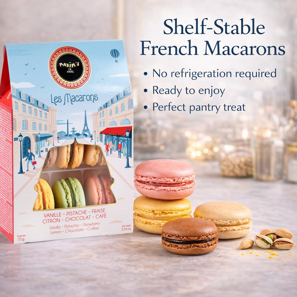 MAXIM'S DE PARIS macarons beside a teacup illustrating pairing benefit