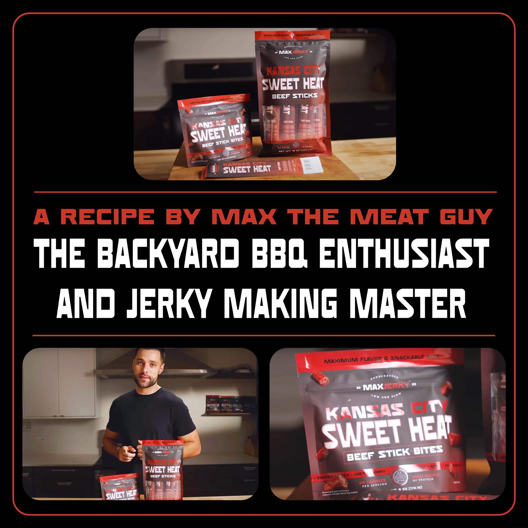 MAXJERKY honey and habanero ingredients arranged, emphasizes balanced flavor