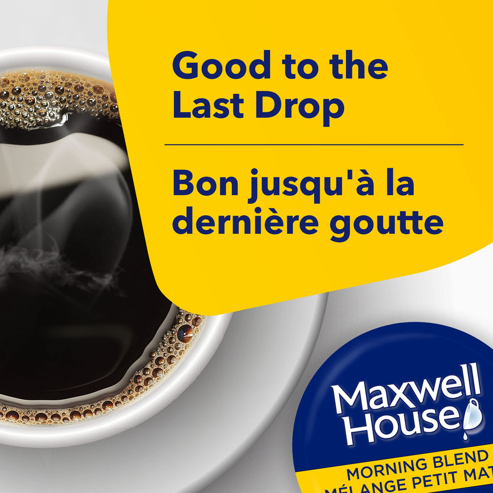MAXWELL HOUSE box held in hand illustrating compact size and convenience