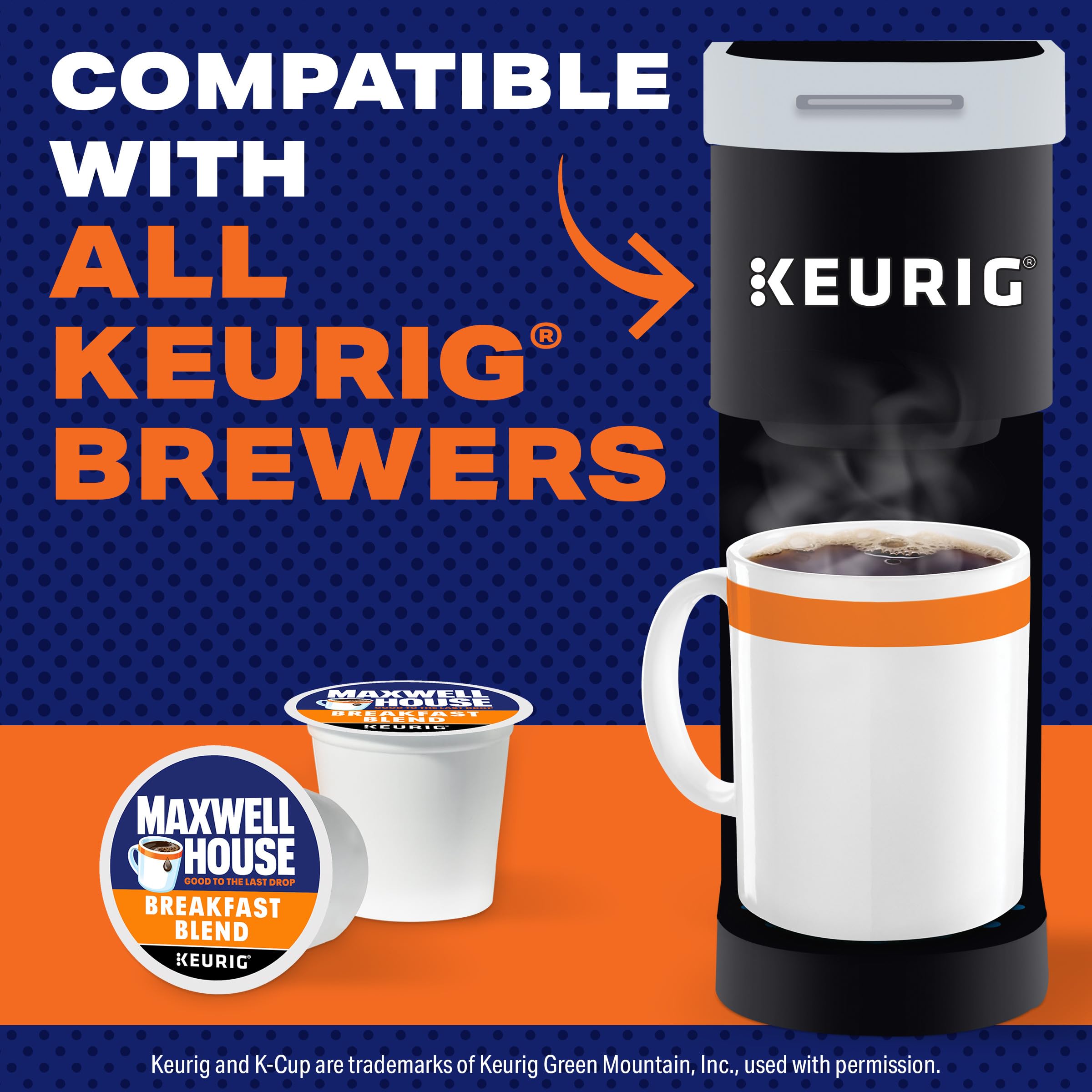 Brewed Maxwell House cup on counter illustrating bright light roast enjoyment