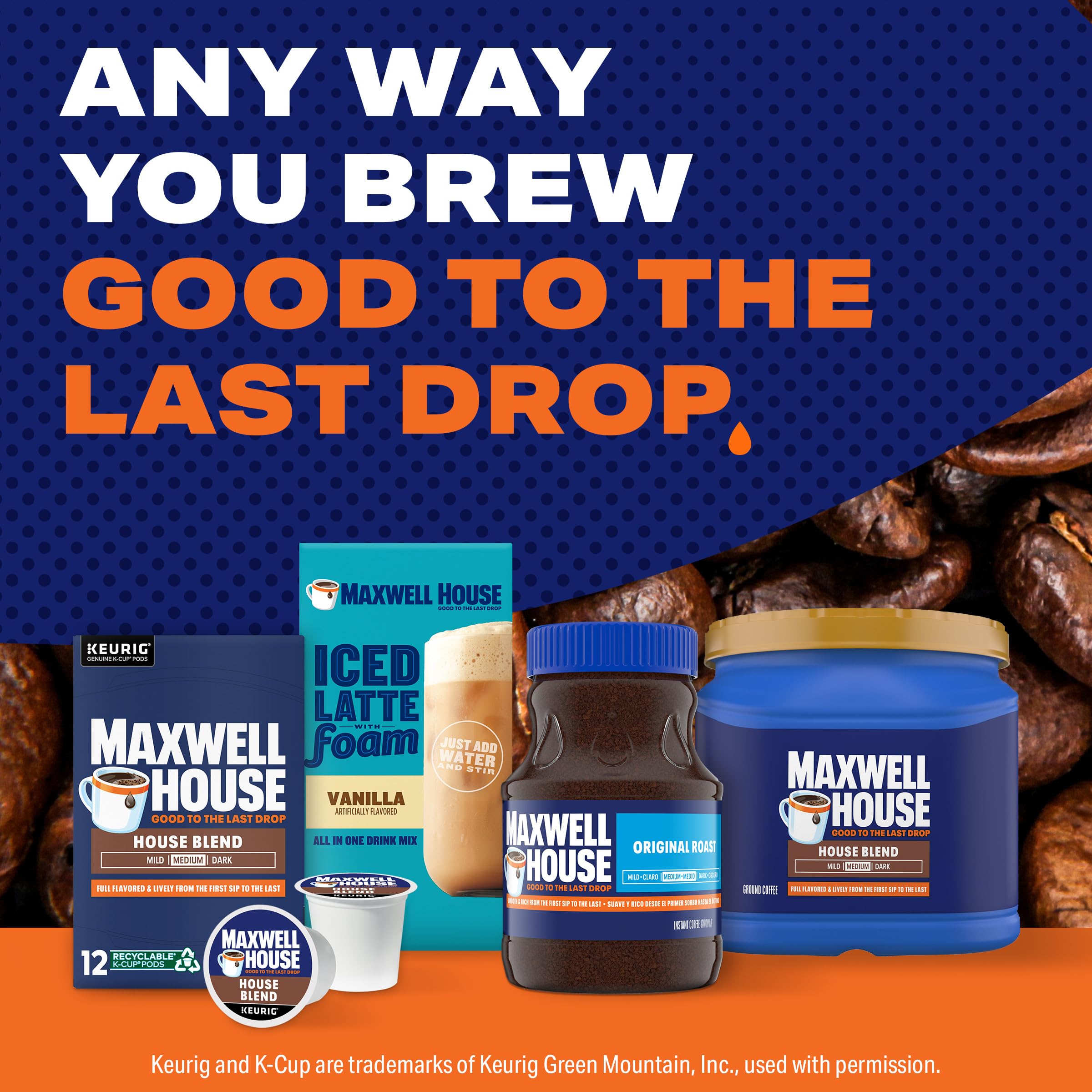 Maxwell House canister stored in pantry illustrating tidy organization