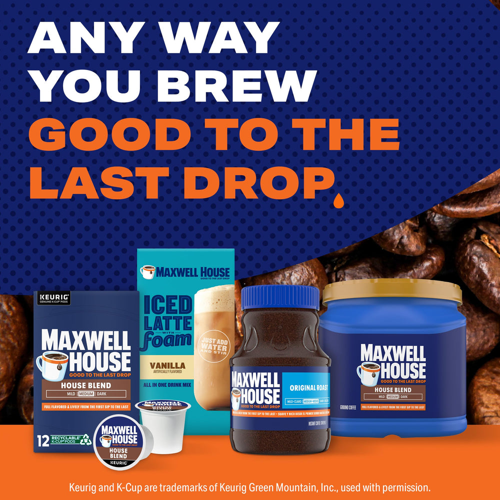 Maxwell House canister stored in pantry illustrating tidy organization