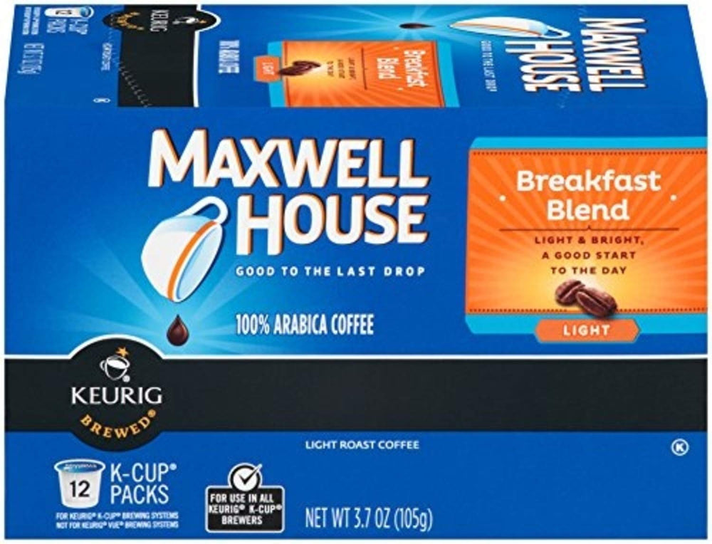 MAXWELL HOUSE cup of brewed Breakfast Blend coffee, light roast bright flavor benefit