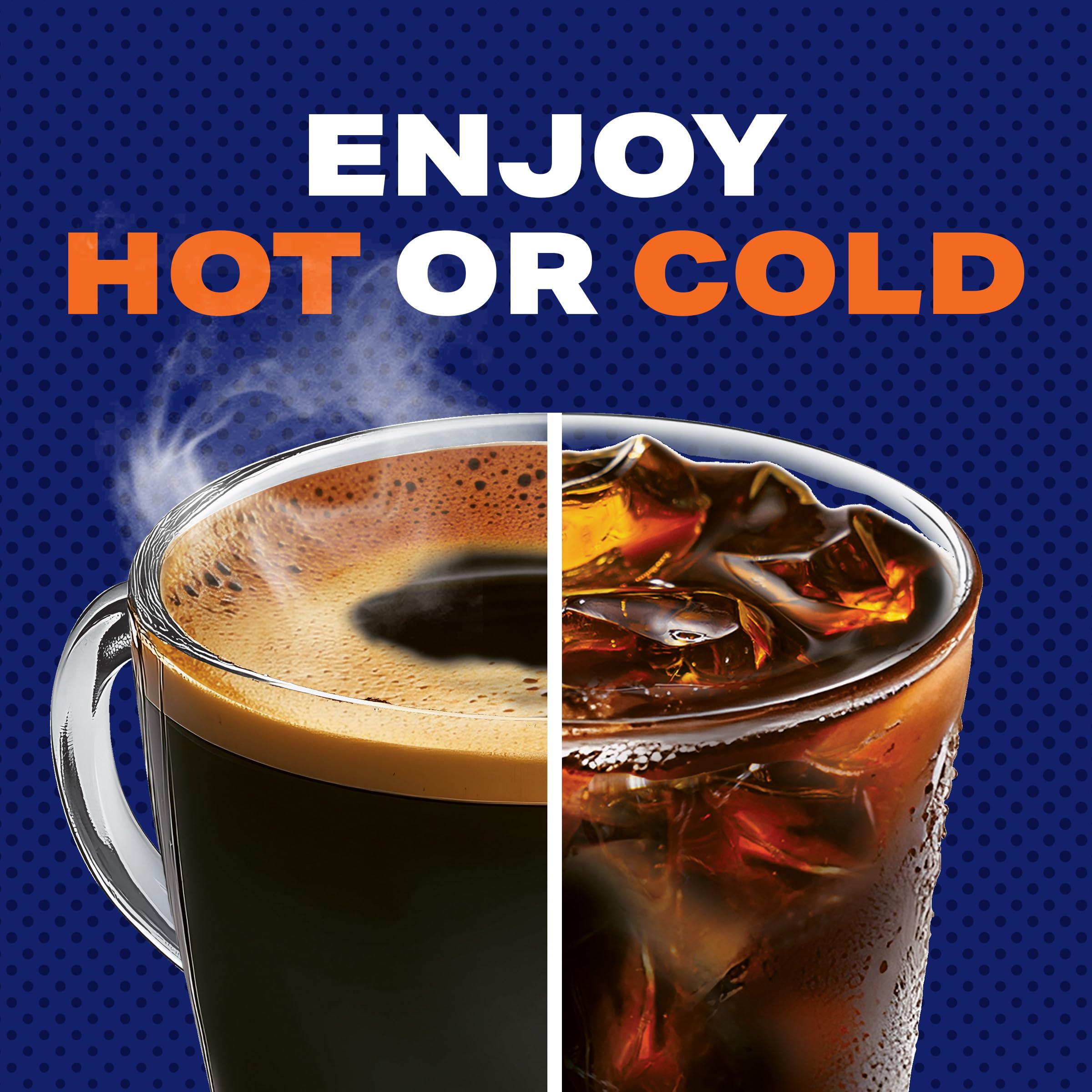 MAXWELL HOUSE pouring granules into cup for instant brew convenience