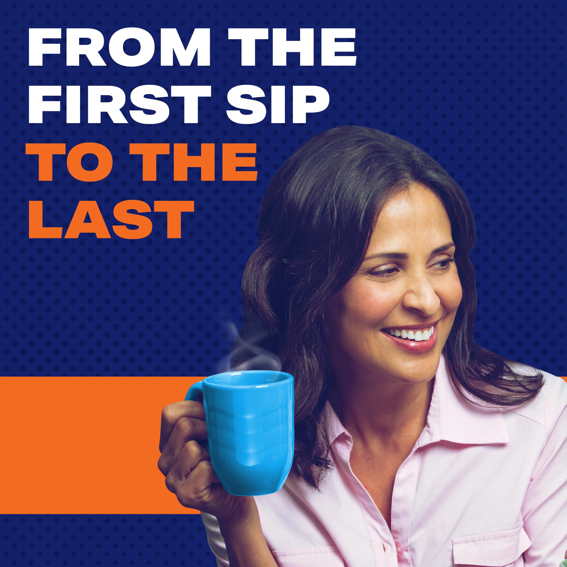 Detail of Maxwell House coffee grounds texture suggesting pure 100% bean quality