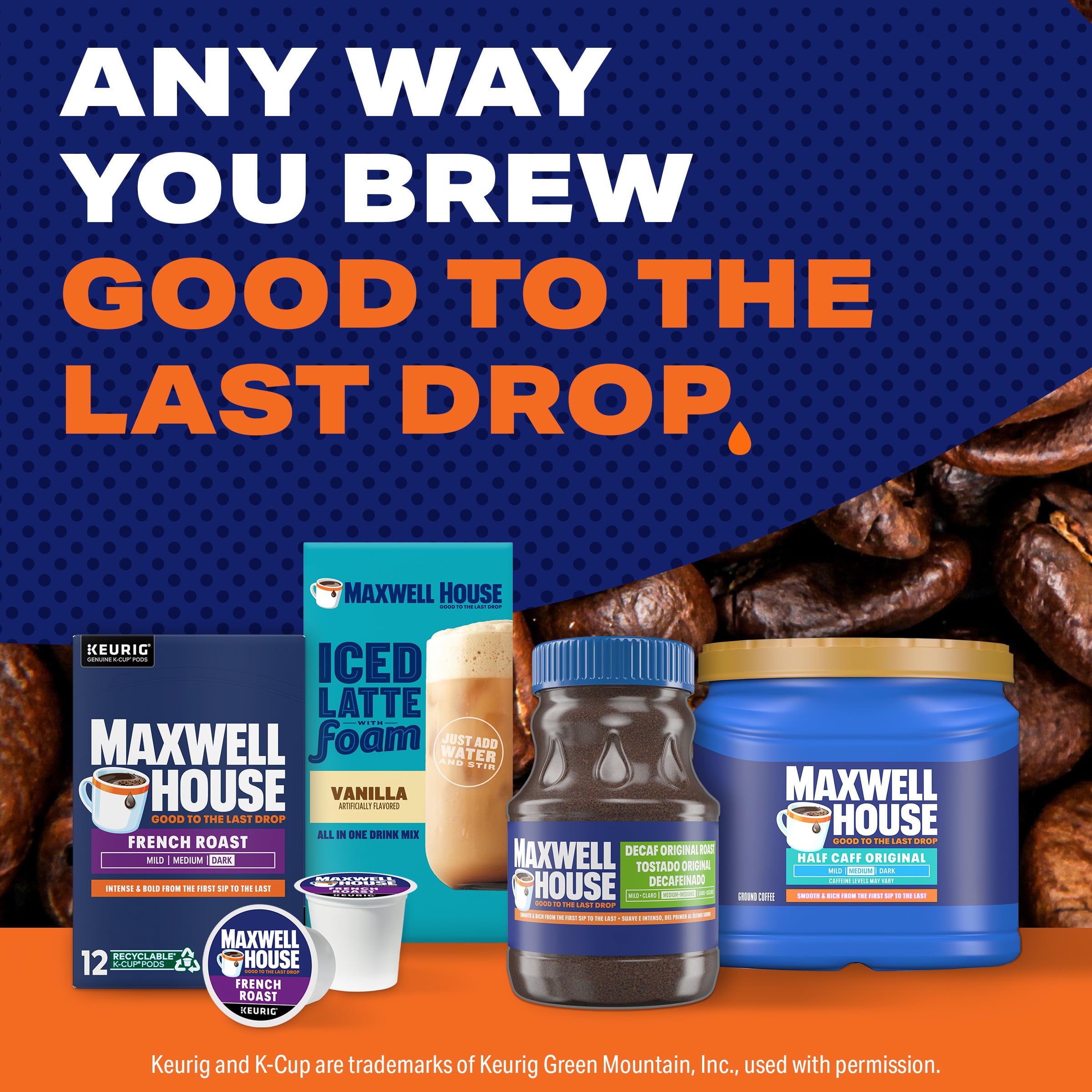 MAXWELL HOUSE coffee break scene with cup and canister for lifestyle appeal