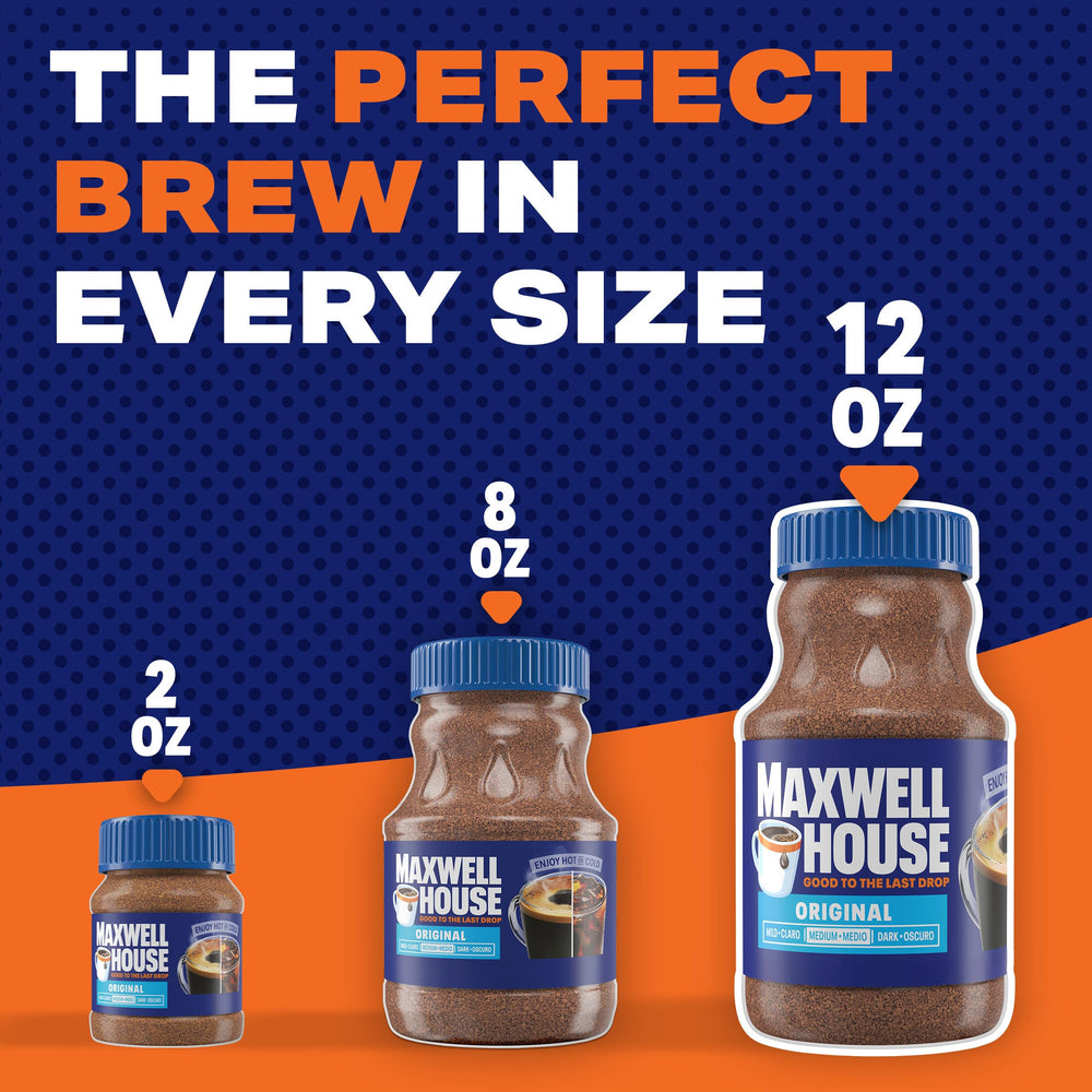 MAXWELL HOUSE jar on pantry shelf lifestyle image showing easy storage benefit