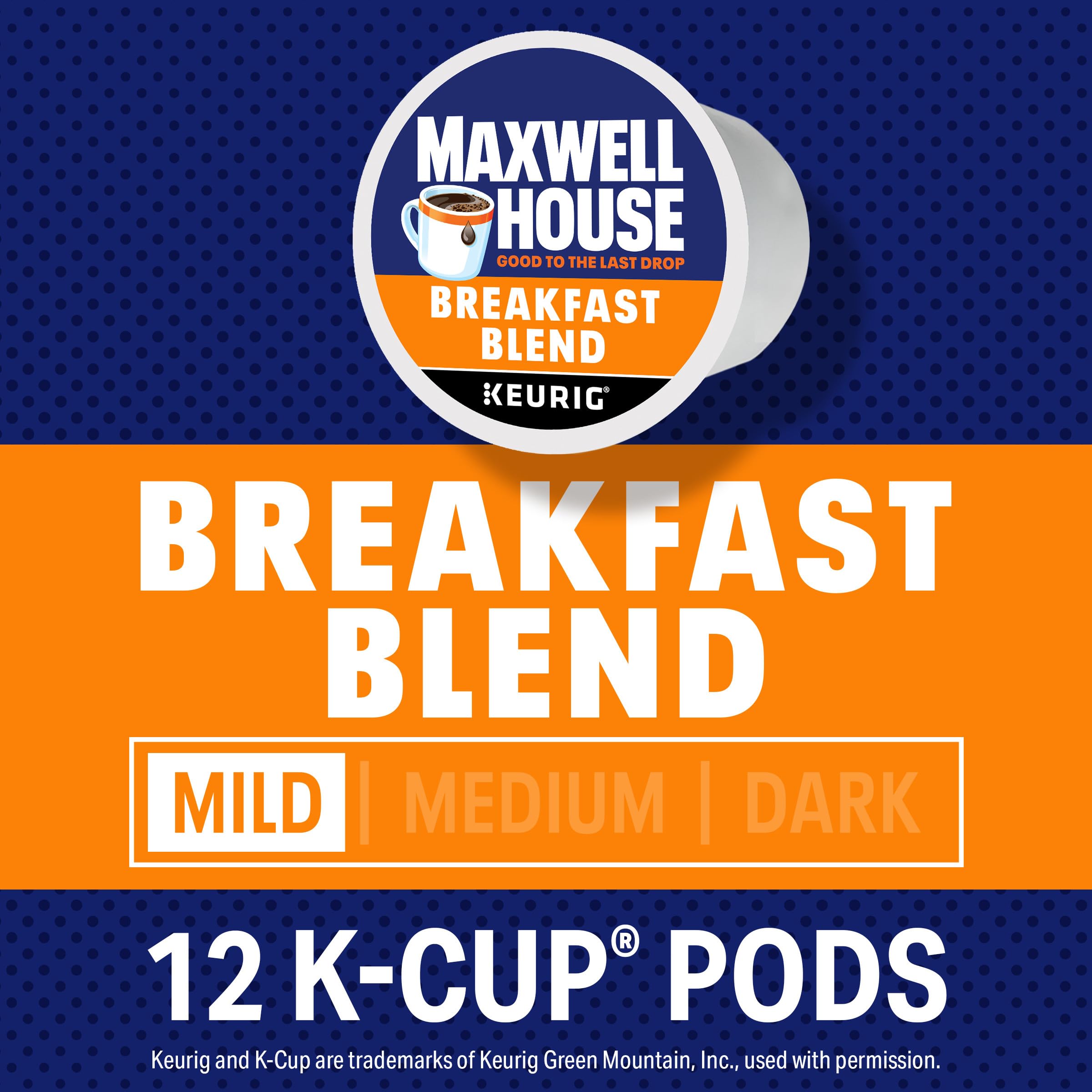 Close-up of Maxwell House K-Cup pod showing texture and quality packaging benefit