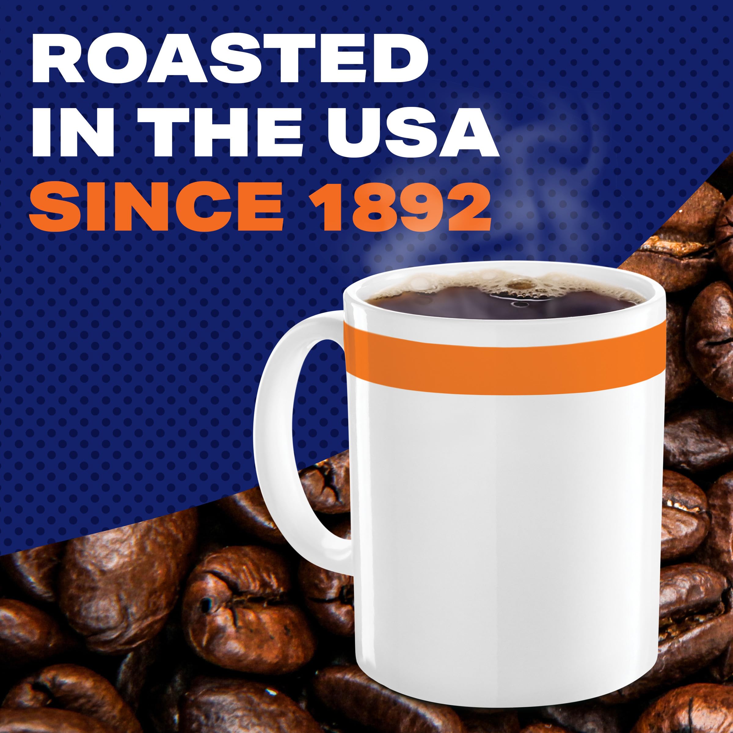 MAXWELL HOUSE canister side label focus showing product details and kosher certification