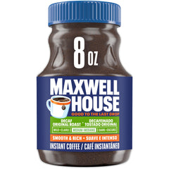 MAXWELL HOUSE jar front view showing label and easy-open lid, convenient storage