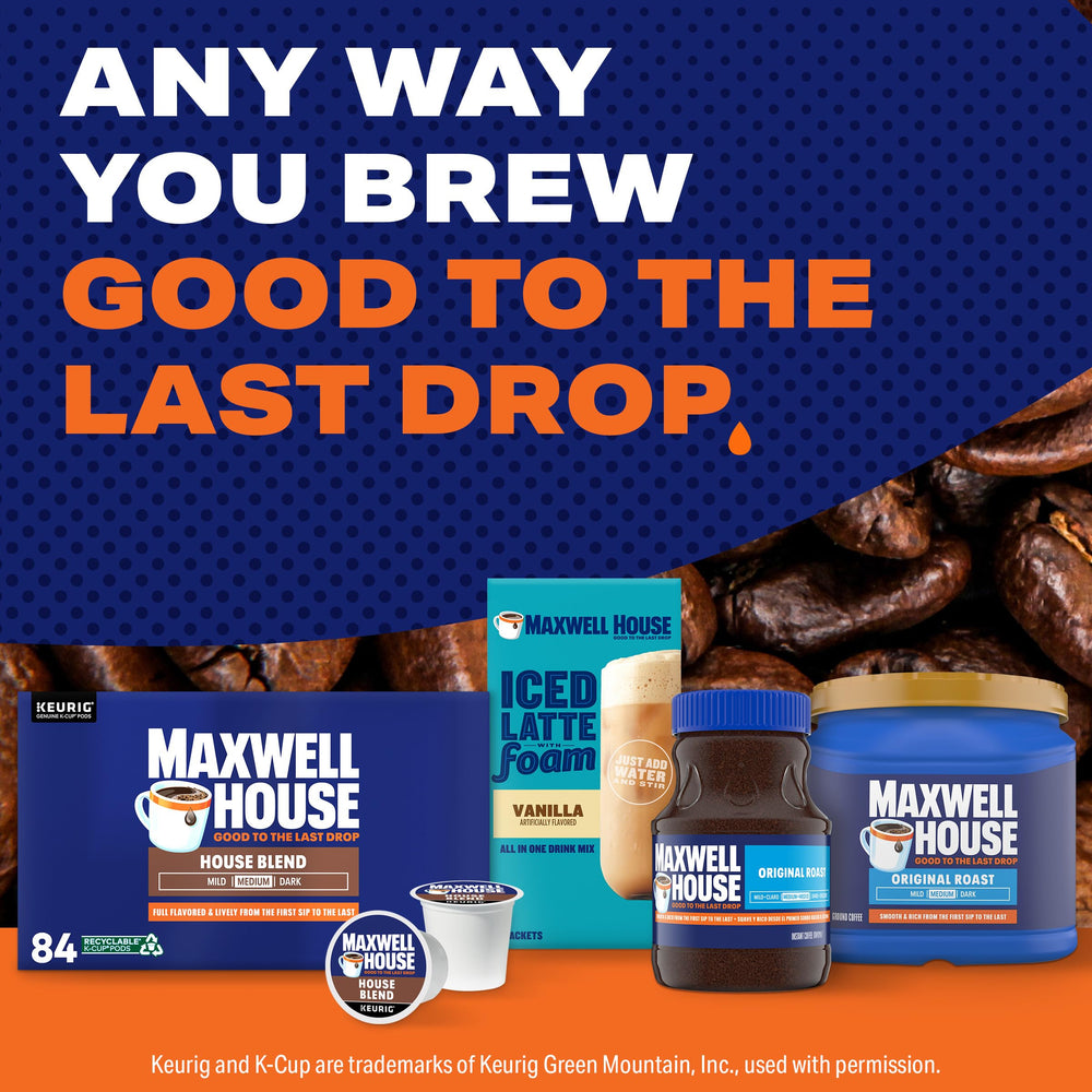 Maxwell House pod in hand showing compact size and on-the-go convenience