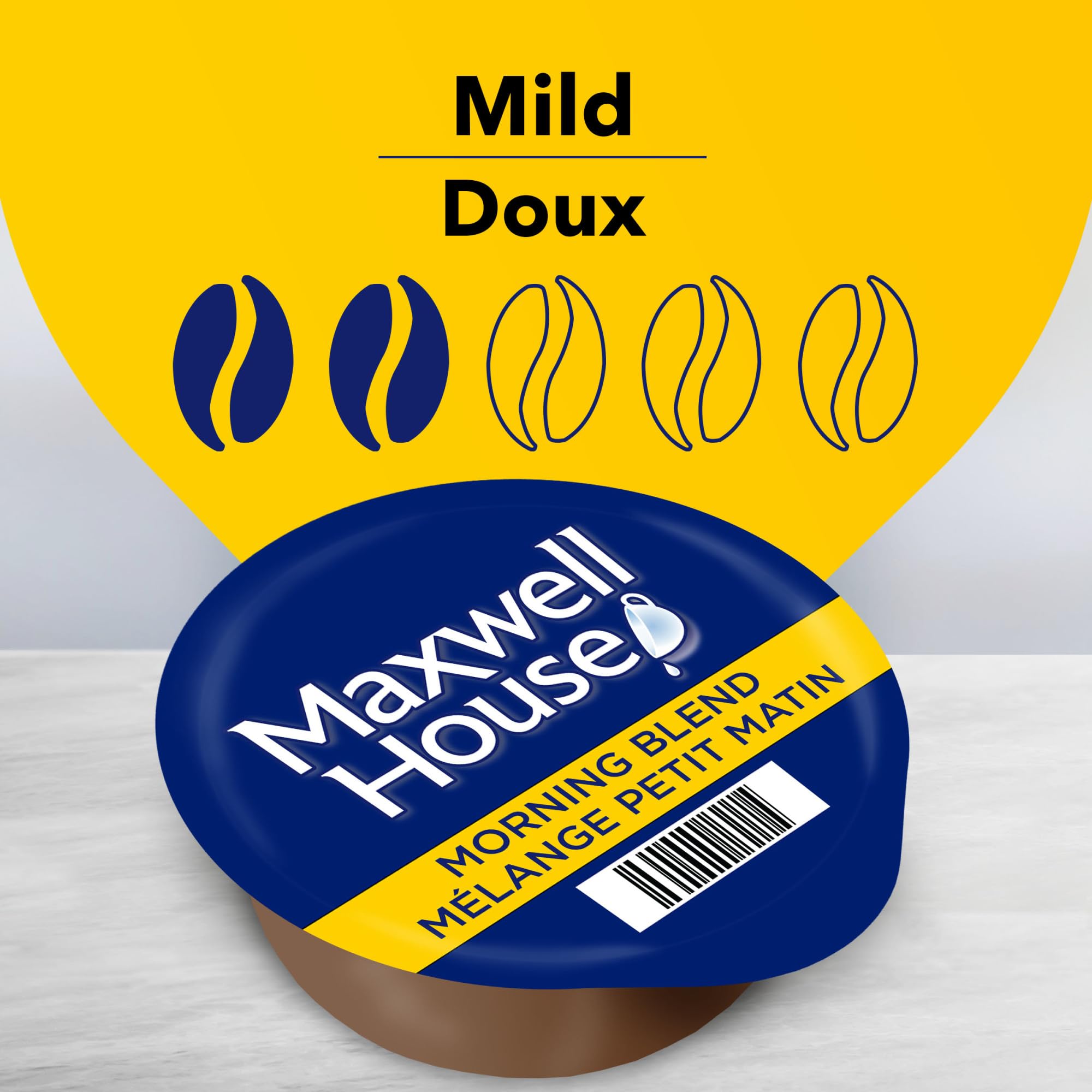 MAXWELL HOUSE T-Disc close-up displaying pod detail and easy brewing