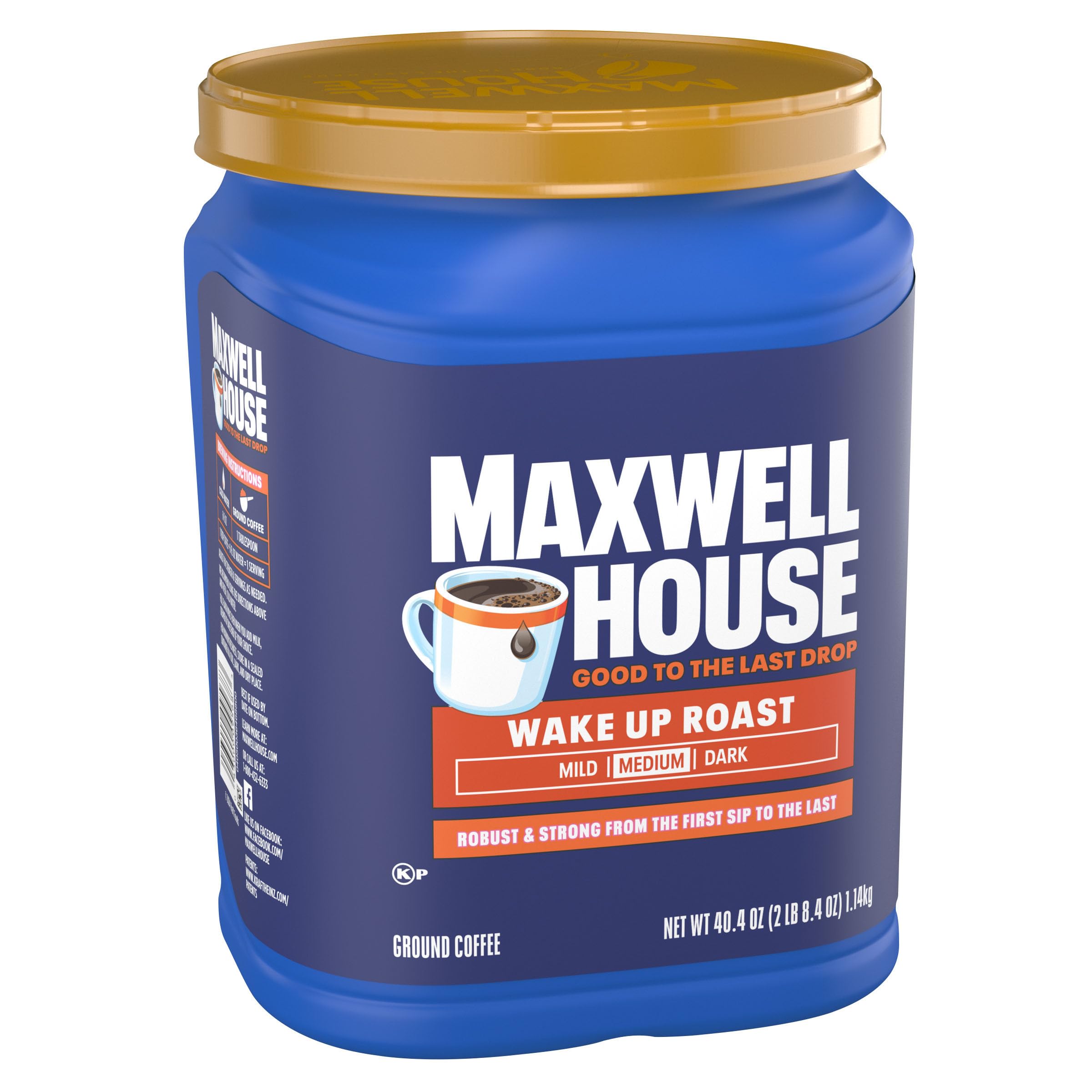 MAXWELL HOUSE grounds pouring into filter for consistent brewing