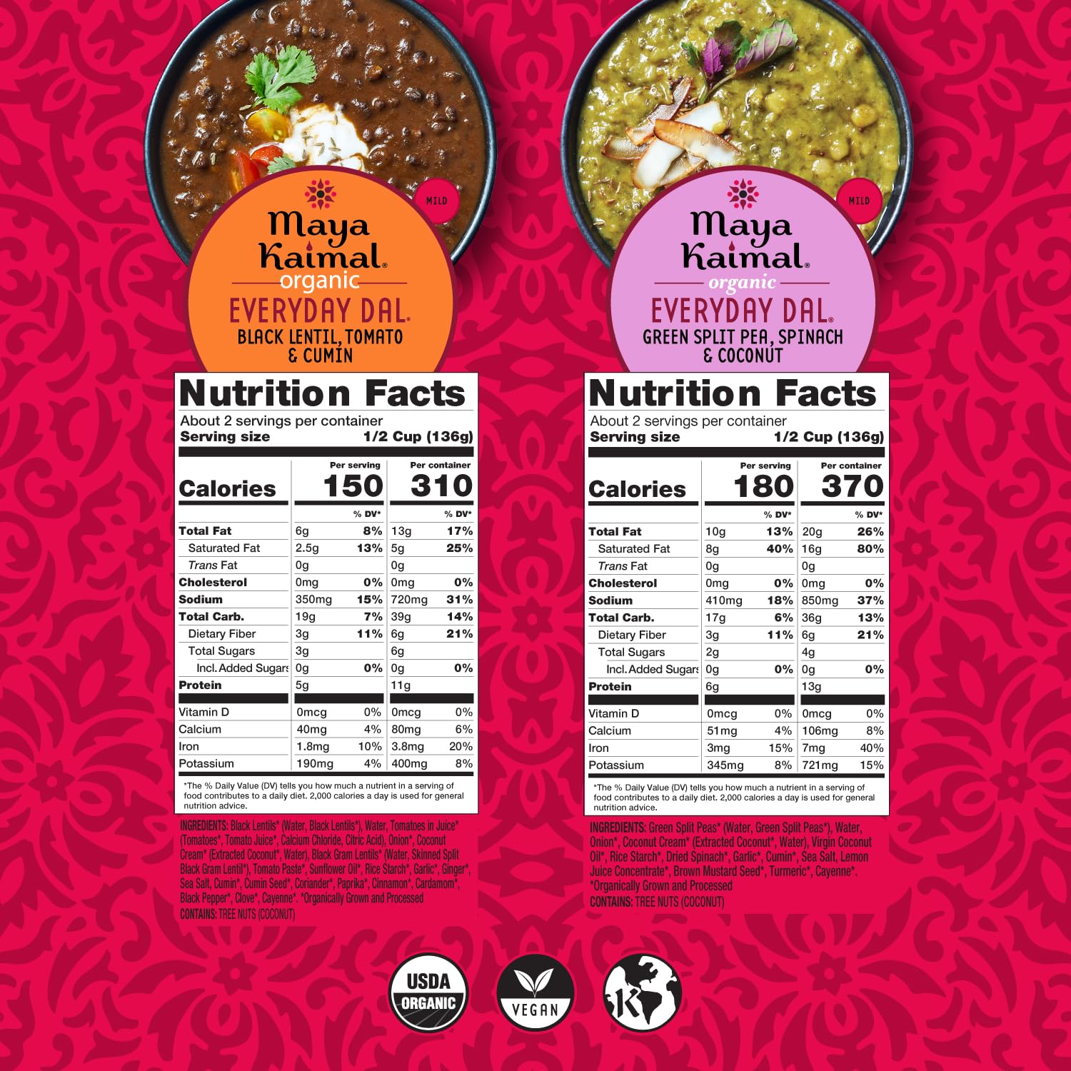 Maya Kaimal red lentil dal in bowl showing creamy texture and quick-meal benefit