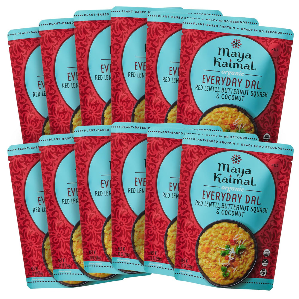 Maya Kaimal front packaging view showing brand and easy meal convenience