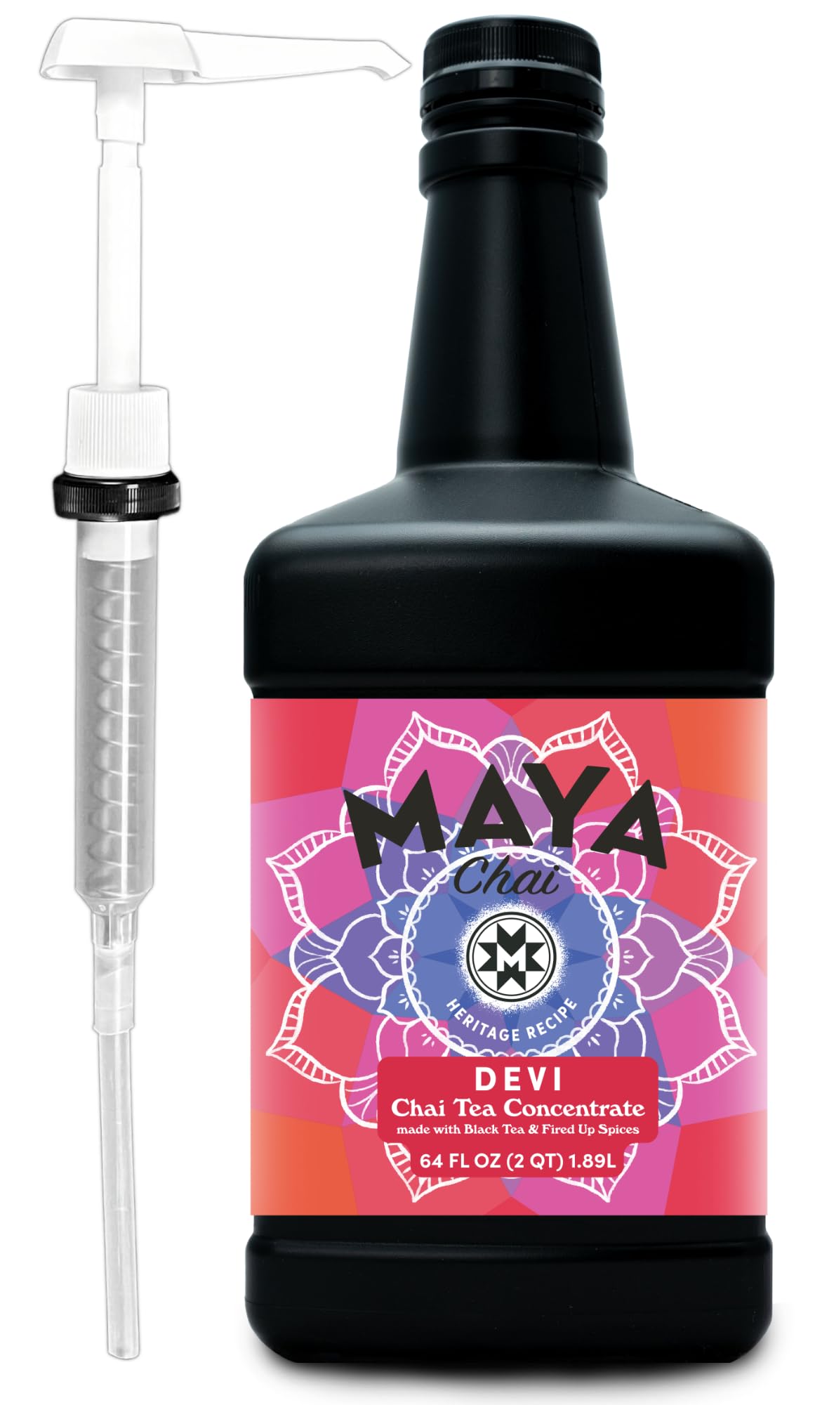 Maya Tea Devi front label showing bottle and product name for clear identification and appeal