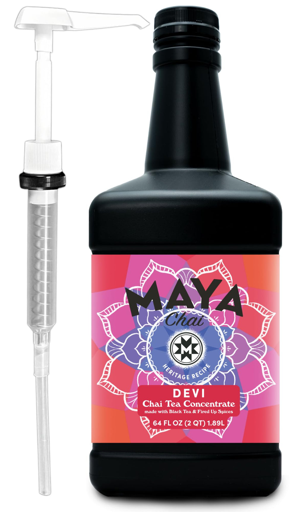 Maya Tea Devi front label showing bottle and product name for clear identification and appeal