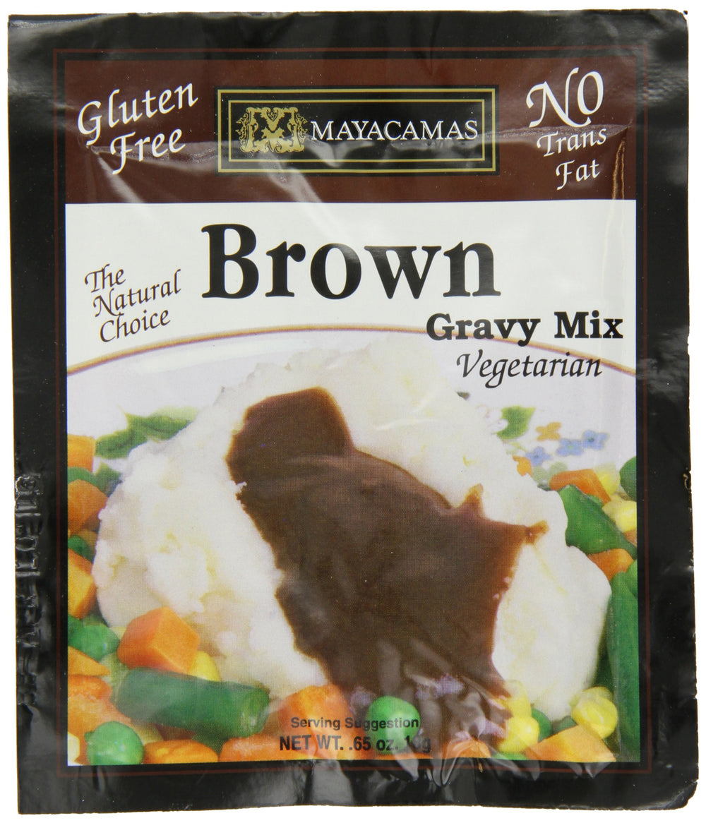 Mayacamas front packaging showing brown gravy packets and brand clarity for easy use