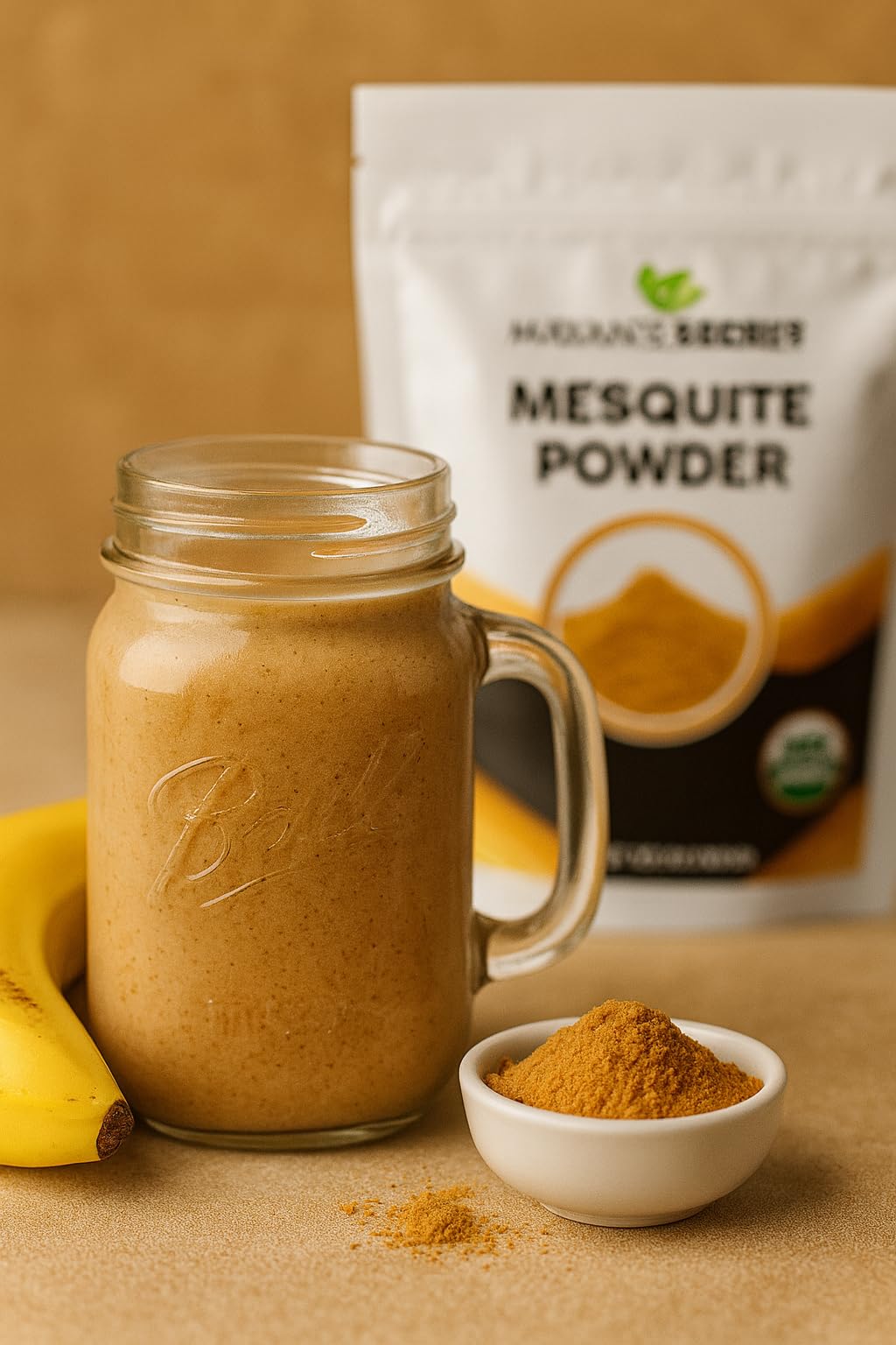 Mayan's Secret mesquite powder used in muffins showing golden-brown baked texture