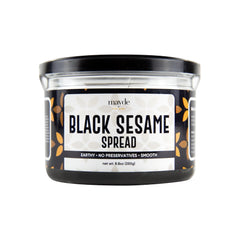 Mayde front jar view showing premium black sesame spread and packaging benefit