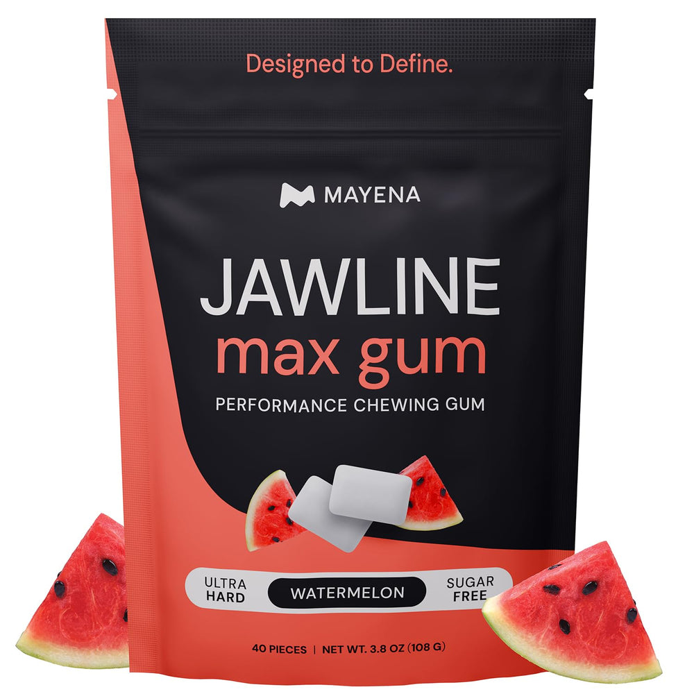 Mayena Sports front packaging showing 40-piece gum pack and watermelon branding for clear product ID