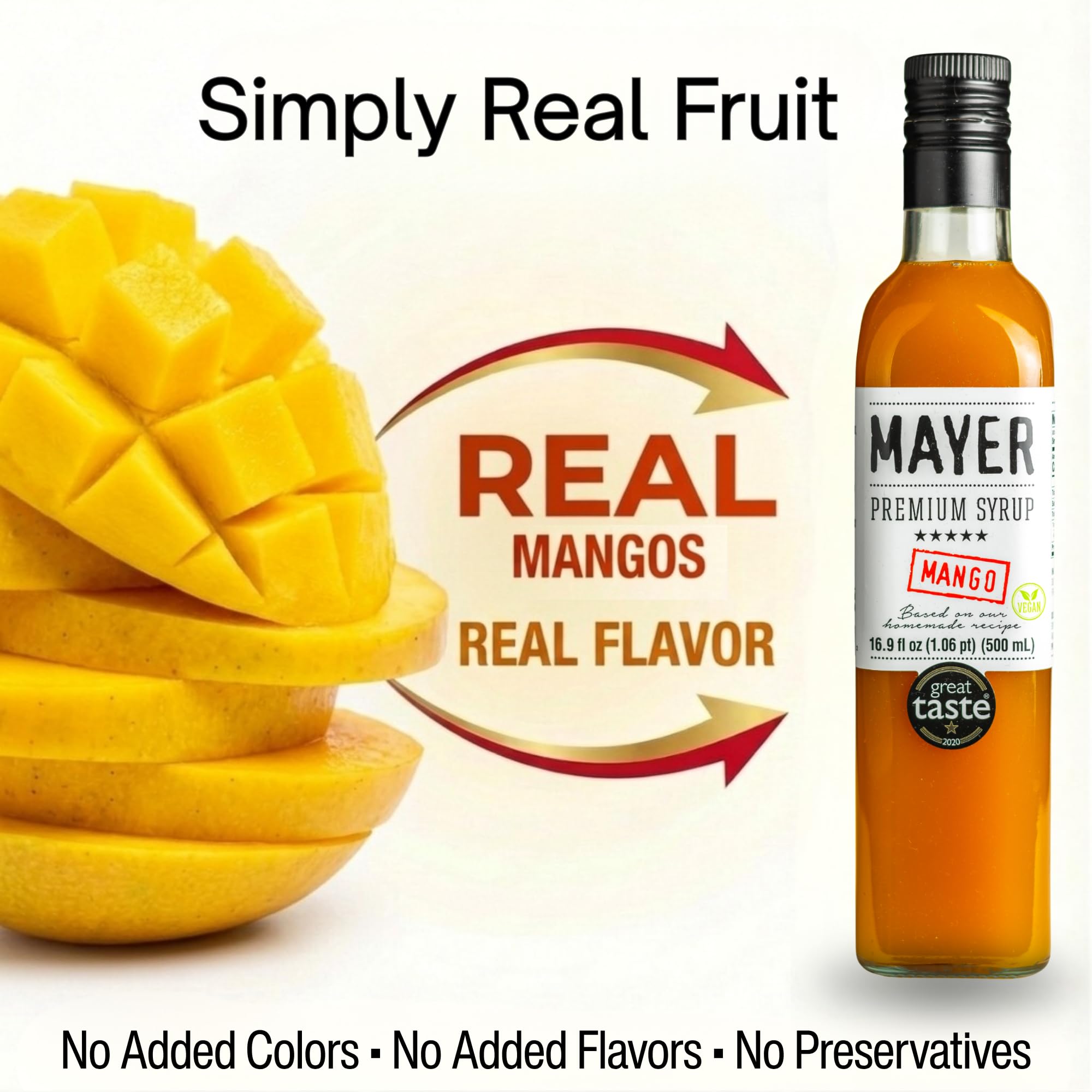 Mayer label detail highlighting ingredients and award-winning credibility benefit